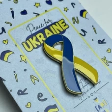 Значок «Жёлто-голубая лента» купить в интернет-магазине Супер Пуперс