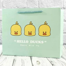 Подарунковий пакет «Ducks» (зелений) 32x26x11 см