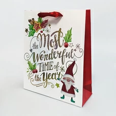 Подарунковий пакет «The most Wanderful Time of the Year» 32х26х10 см придбати в інтернет-магазині Супер Пуперс