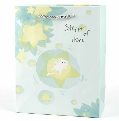 Подарочный пакет «Steppe of stars» (green) 32x26x12 см