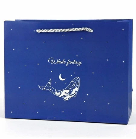 Подарунковий пакет «Whale fantasy» (blue) 25,5х20х9,5 см
