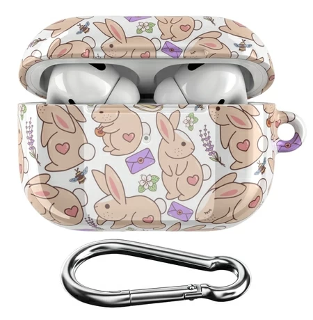 Чехол для Apple AirPods «A pink rabbit with a heart»