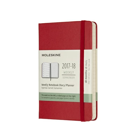 2017-2018 Еженедельник Moleskine карманный, красный