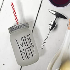 Банка c трубочкою Jar «Wine not» придбати в інтернет-магазині Супер Пуперс