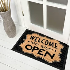 Коврик придверный «We are open» купить в интернет-магазине Супер Пуперс