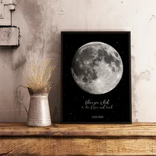 Постер с вашим текстом «Moon» купить в интернет-магазине Супер Пуперс