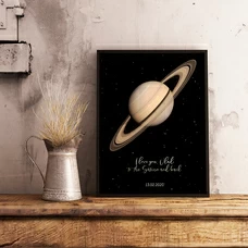 Постер с вашим текстом «Saturn» купить в интернет-магазине Супер Пуперс