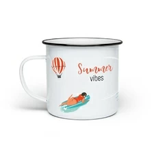Емальований кухоль «Summer vibes» придбати в інтернет-магазині Супер Пуперс