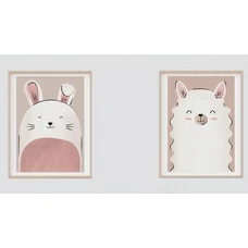 Набор из 2 постеров «A llama and a rabbit» купить в интернет-магазине Супер Пуперс
