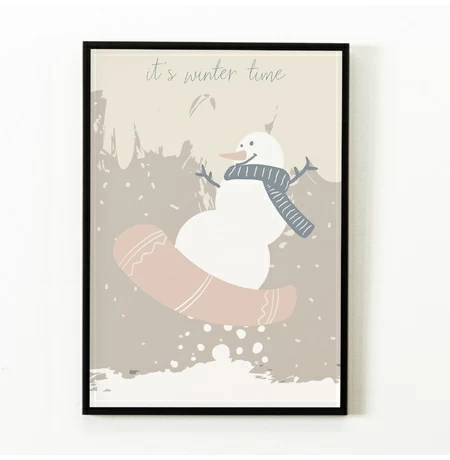Постер «It's winter time», снеговик
