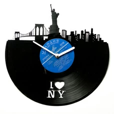 Виниловые часы «I love NY» купить в интернет-магазине Супер Пуперс