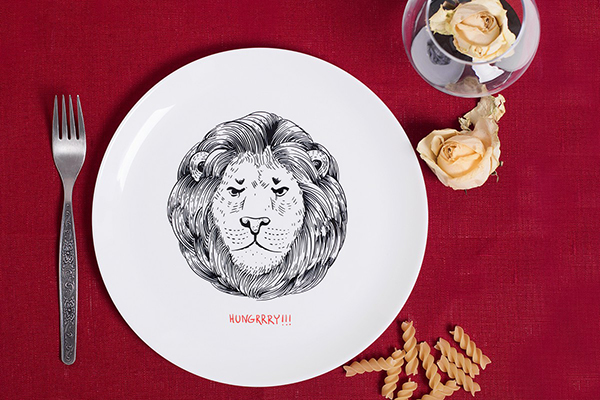 Тарелка со львом